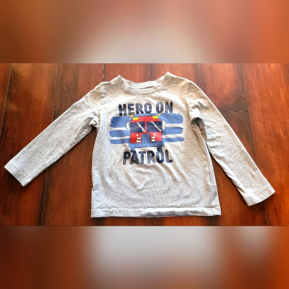Carter’s Toddler Boy Hero On Patrol Kids Long Sleeve Shirt - Gray 3T